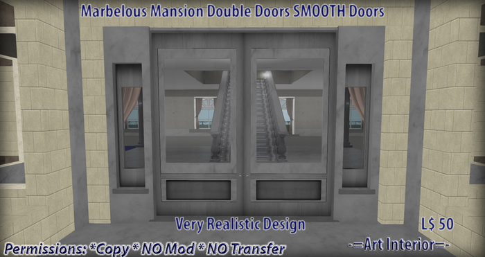 -=Art Interior=- Double Doors Marbelous White Copy boxed