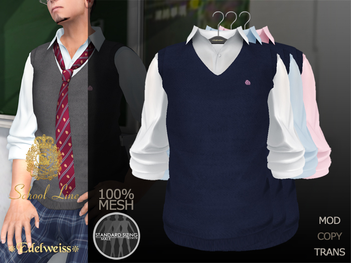*Edelweiss* School-Line Vest Mens - navy