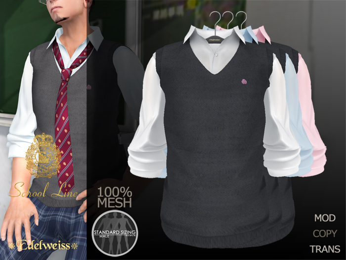 *Edelweiss* School-Line Vest Mens - gray