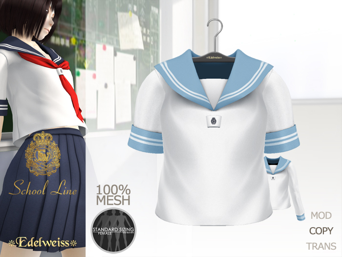 *Edelweiss* School-Line Sailor Shirts - sky