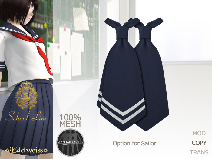 *Edelweiss* School-Line Sailor Ribbon04 - navy
