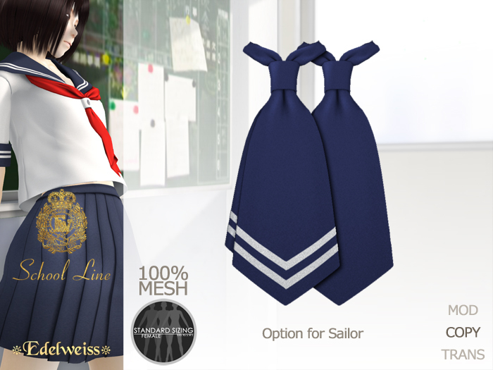 *Edelweiss* School-Line Sailor Ribbon04 - blue