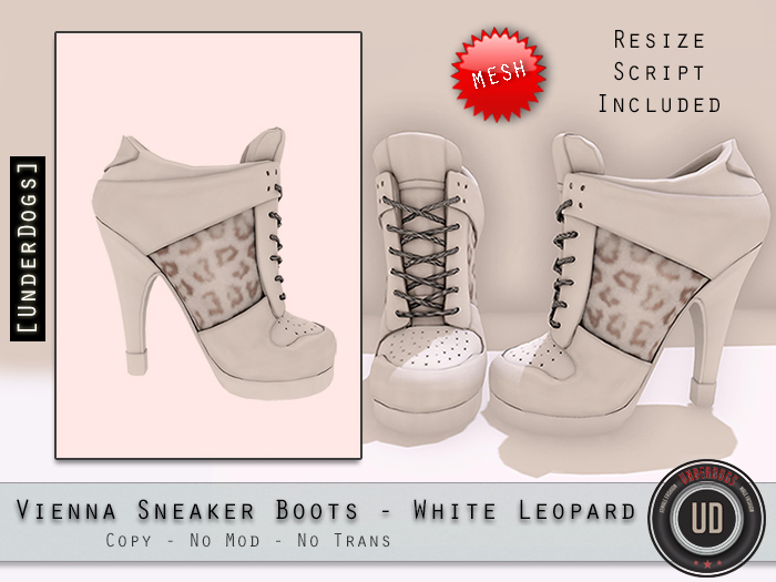 [UD] - Vienna Boots - White Leopard - Mesh (Bag)
