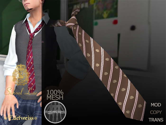 *Edelweiss* School-Line NeckTie Mens - brown