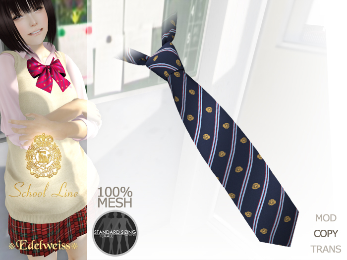*Edelweiss* School-Line NeckTie - navy