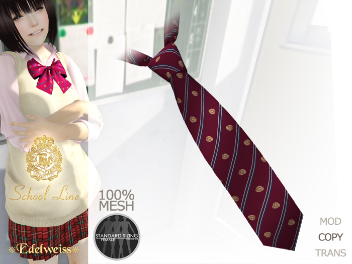 *Edelweiss* School-Line NeckTie - wine