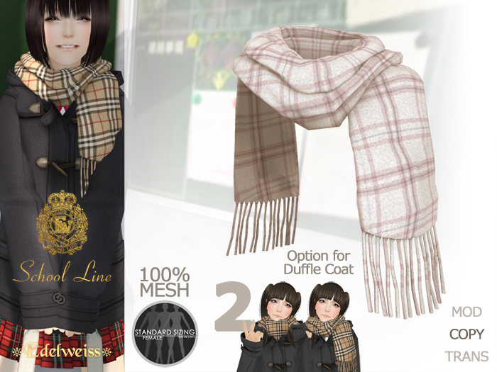 *Edelweiss* School-Line CoatMuffler - white