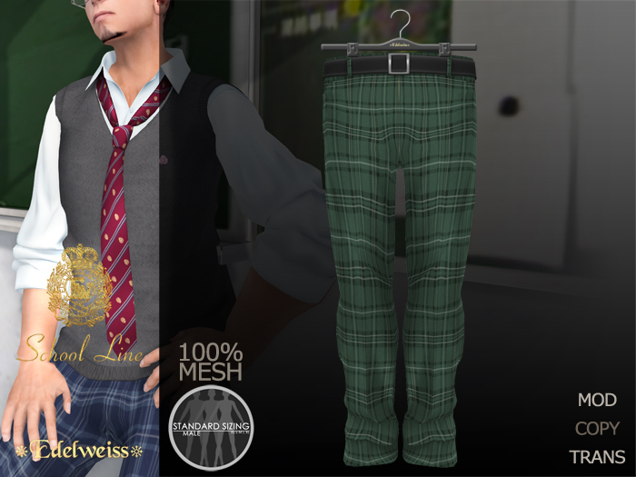 *Edelweiss* School-Line Pants Mens - green