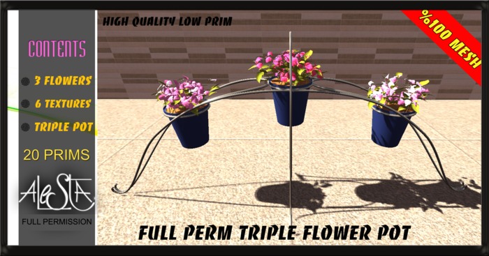 ALESTA << Mesh Triple Flower Pot Full Perm