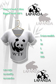 ;[LaPANDA]; WTF Panda white Men's V-neck Tee Mesh