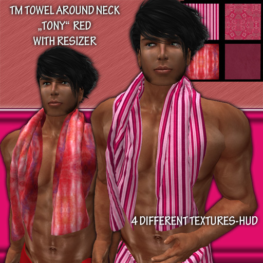 TM TOWEL AROUND NECK "TONY" RED