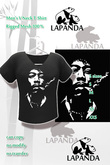 ;[LaPANDA]; Jimi Guitar King Men's V Neck Tee Mesh