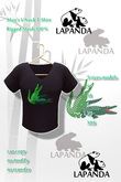 ;[LaPANDA]; Crocodiles Black Men's V Neck Tee Mesh