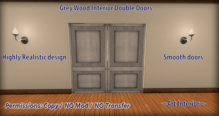 -=Art Interior=- Interior Double doors Grey Wood  COPY Boxed