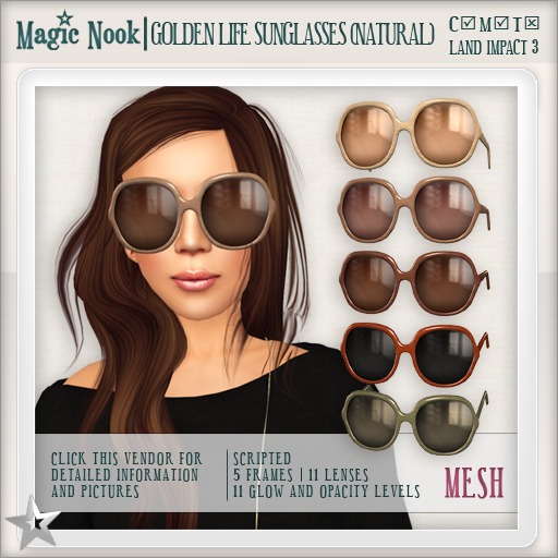 [MAGIC NOOK] Golden Life Sunglasses (Natural) MESH