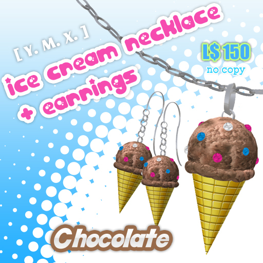 [Y.M.X.] ice cream necklace & earrings chocolate