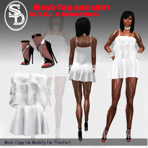 **SD** Mary White Dress mesh with shoes