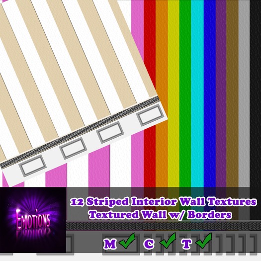 EP Designs - 12 Striped Interior Walls - Fat Pack - Full Perm