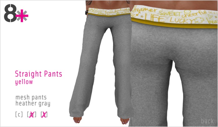 8+ // Clothes - Straight Pants - Yellow