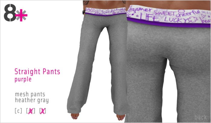 8+ // Clothes - Straight Pants - Cyan