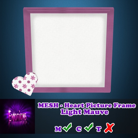 Emotions - Heart Picture Frame - Light Mauve