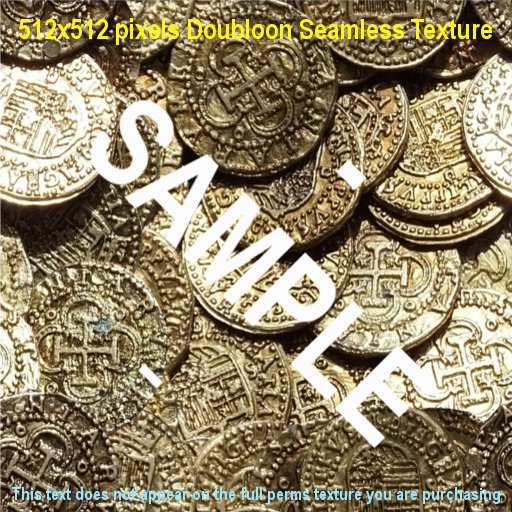TEXTURE (Gold Doubloons Pirate Coin Pieces of Eight) Seamless