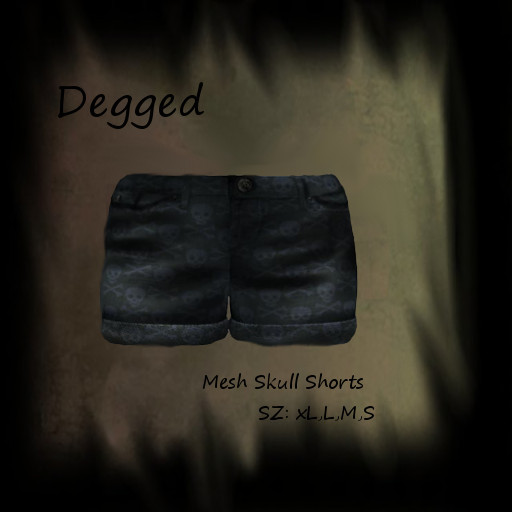 Degged Mesh Skull Shorts