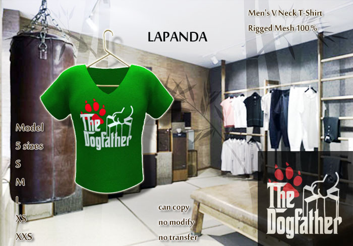 ;[LaPANDA]; DOGFATHER GREEN Men vneck t-shirt MESH