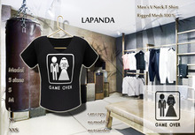 ;[LaPANDA]; GAMEOVER Men V Neck Tee