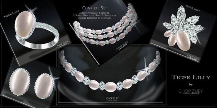 Tiger Lilly Complete Set WhtP by Chop Zuey Couture Jewellery