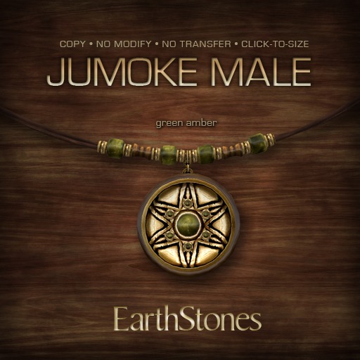 EarthStones Jumoke Male Necklace - Green Amber (BOX)