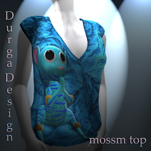 Mesh Mossm wrap top Tiger blue/blue