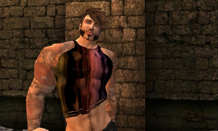 L'Uomo COLOR MOD Ripped Tanktop [Blurry Stripes] - Regimade