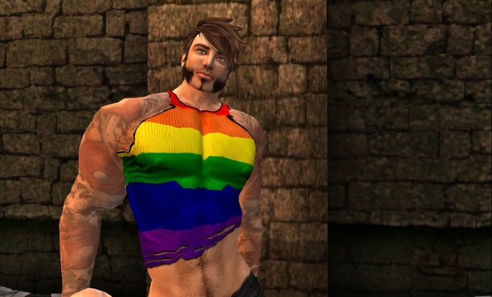 L'Uomo Ripped Tanktop [Rainbow] - Regimade