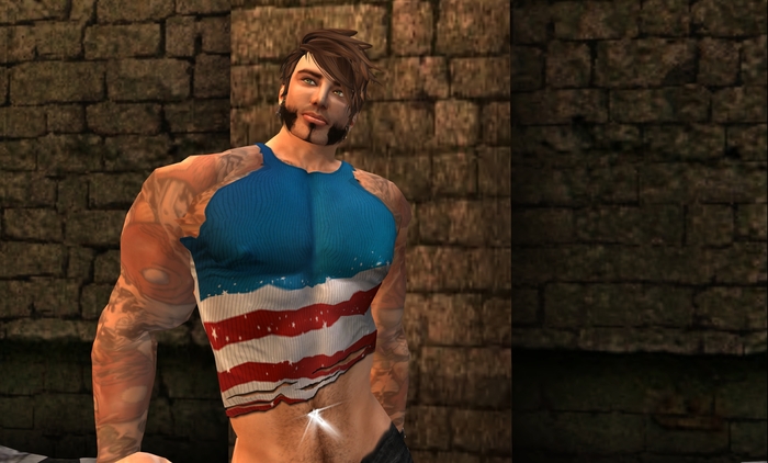 L'Uomo COLOR MOD Ripped Tanktop [USA Stripes] - Regimade
