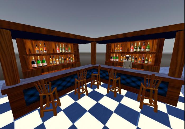 Dark Wood Corner Bar 26 prims