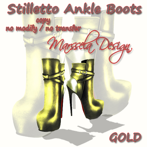 Stilletto Ankle Boots Gold