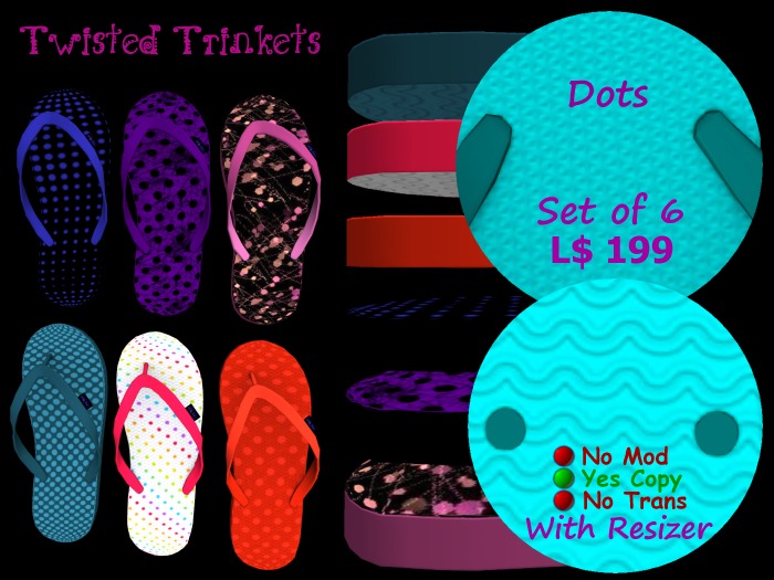 Twisted Trinkets Flip Flops Dots 