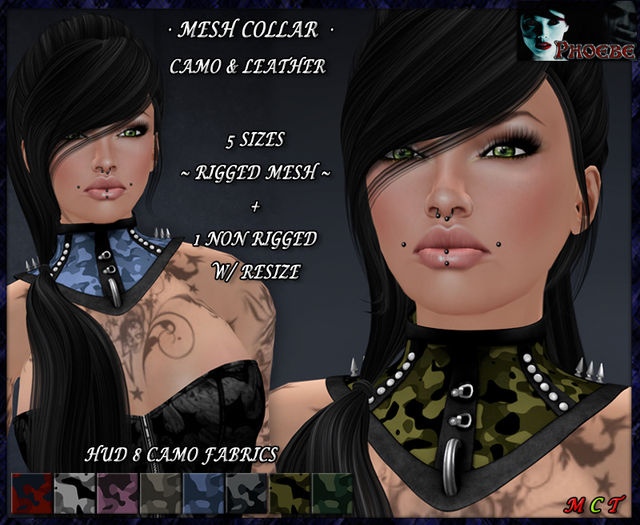 *P* Jessica MESH Collar ~8 Camo HUD~