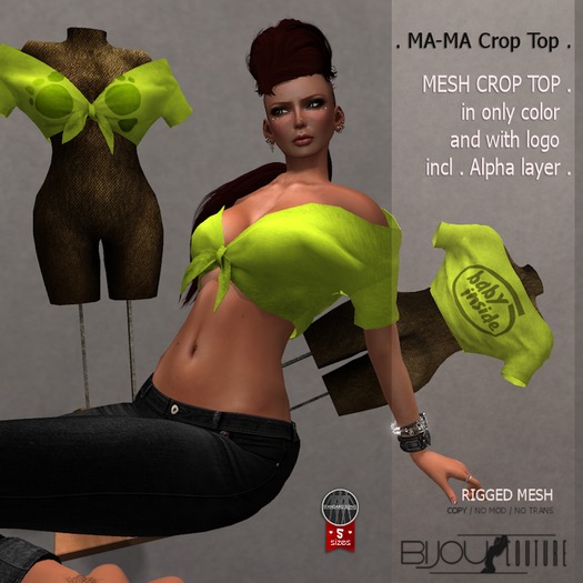 BiJOU&T . M a - M a crop Top . Lime