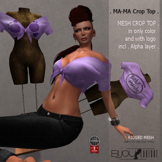 BiJOU&T . M a - M a crop Top . Purple
