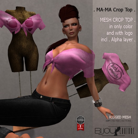 BiJOU&T . M a - M a crop Top . Pink