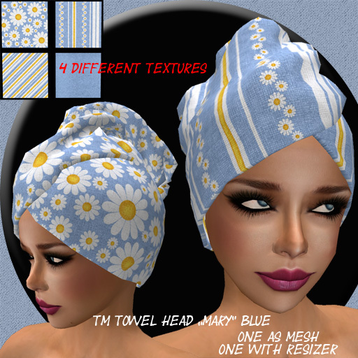 TM TOWEL HEAD "MARY" BLUE
