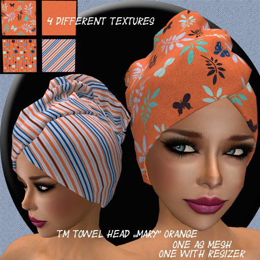 TM TOWEL HEAD "MARY" ORANGE