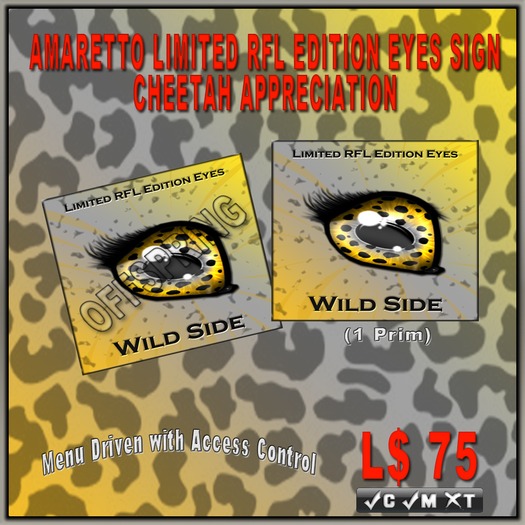 RFL Cheetah Eyes Sign (Boxed)