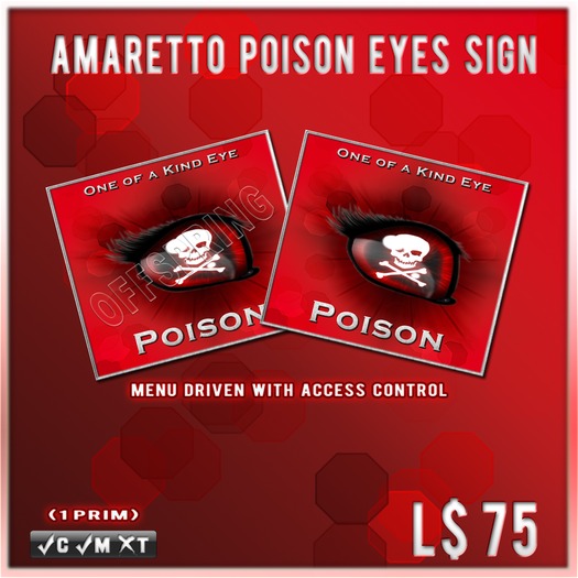 Poison OOAK Eyes Sign (Boxed)
