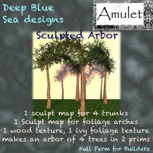 Amulet & DBS 2 Prim Sculpted Little Tree Grove (crated)