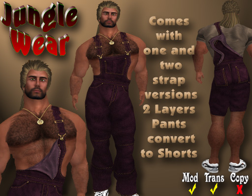 Jungle Wear - Overalls (Burgundy Denim)