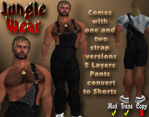 Jungle Wear - Overalls (Black Denim)