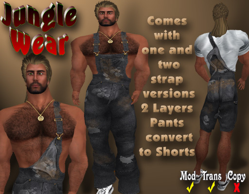 Jungle Wear - Overalls (Dark Gray Grunge)
